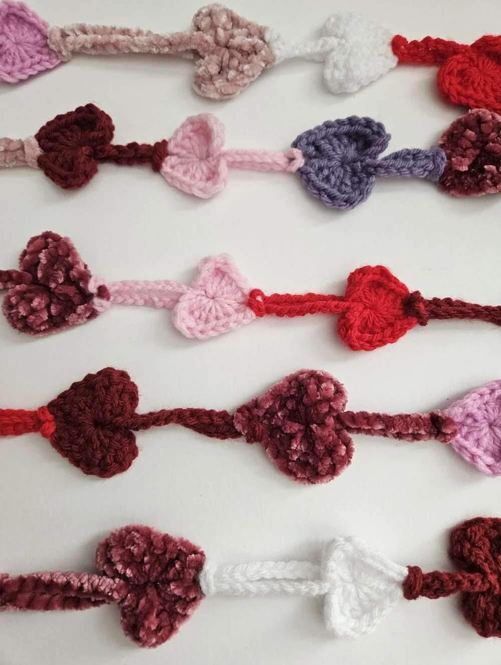 12ft Heart Garland | Handmade Crochet Hearts